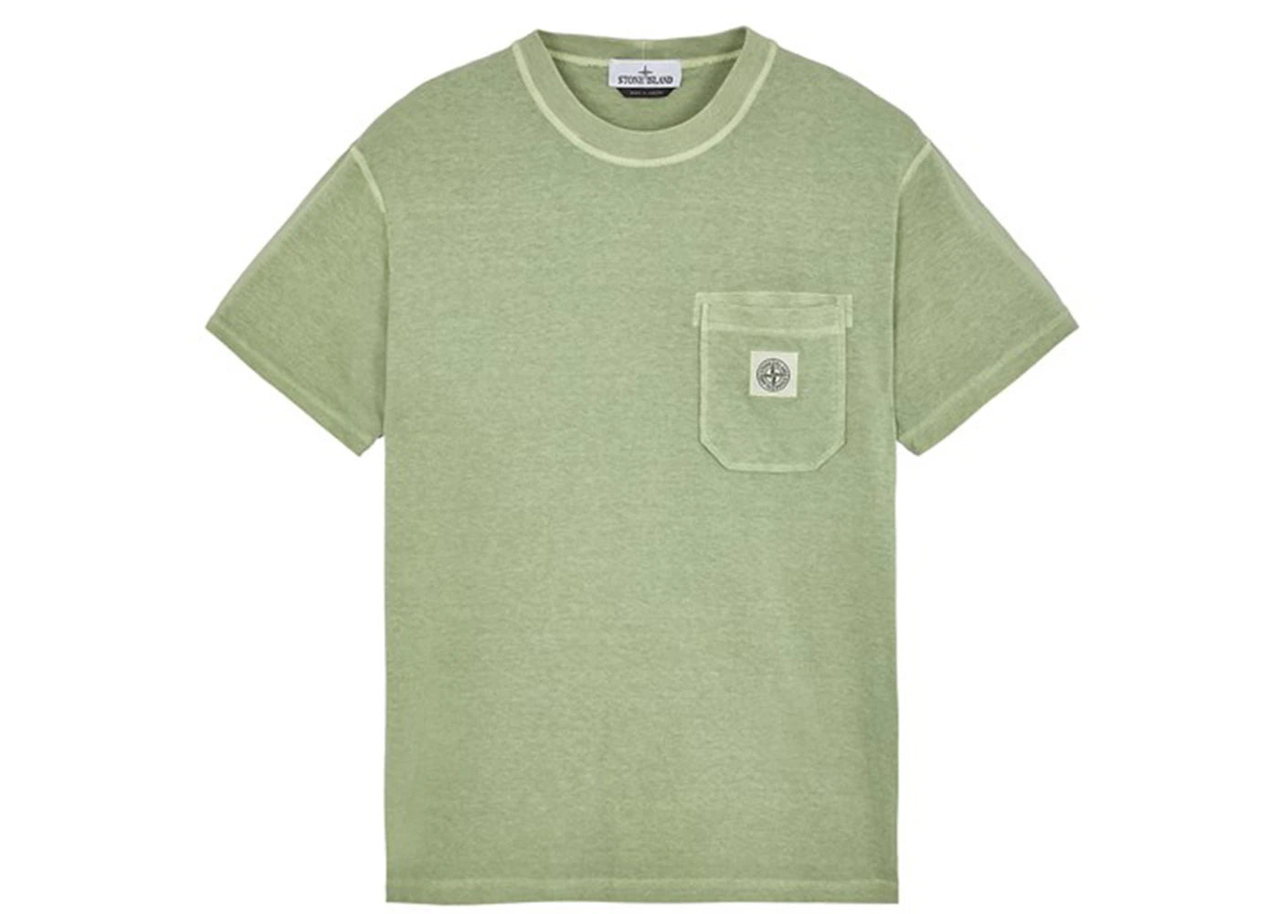 Stone Island 21957 Organic Cotton Jersey Fissato Effect T-shirt Sage Green