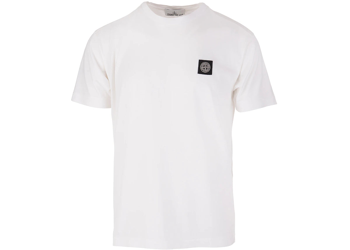 Stone Island 24113 60/2 Cotton Jersey Garment Dyed T-Shirt White
