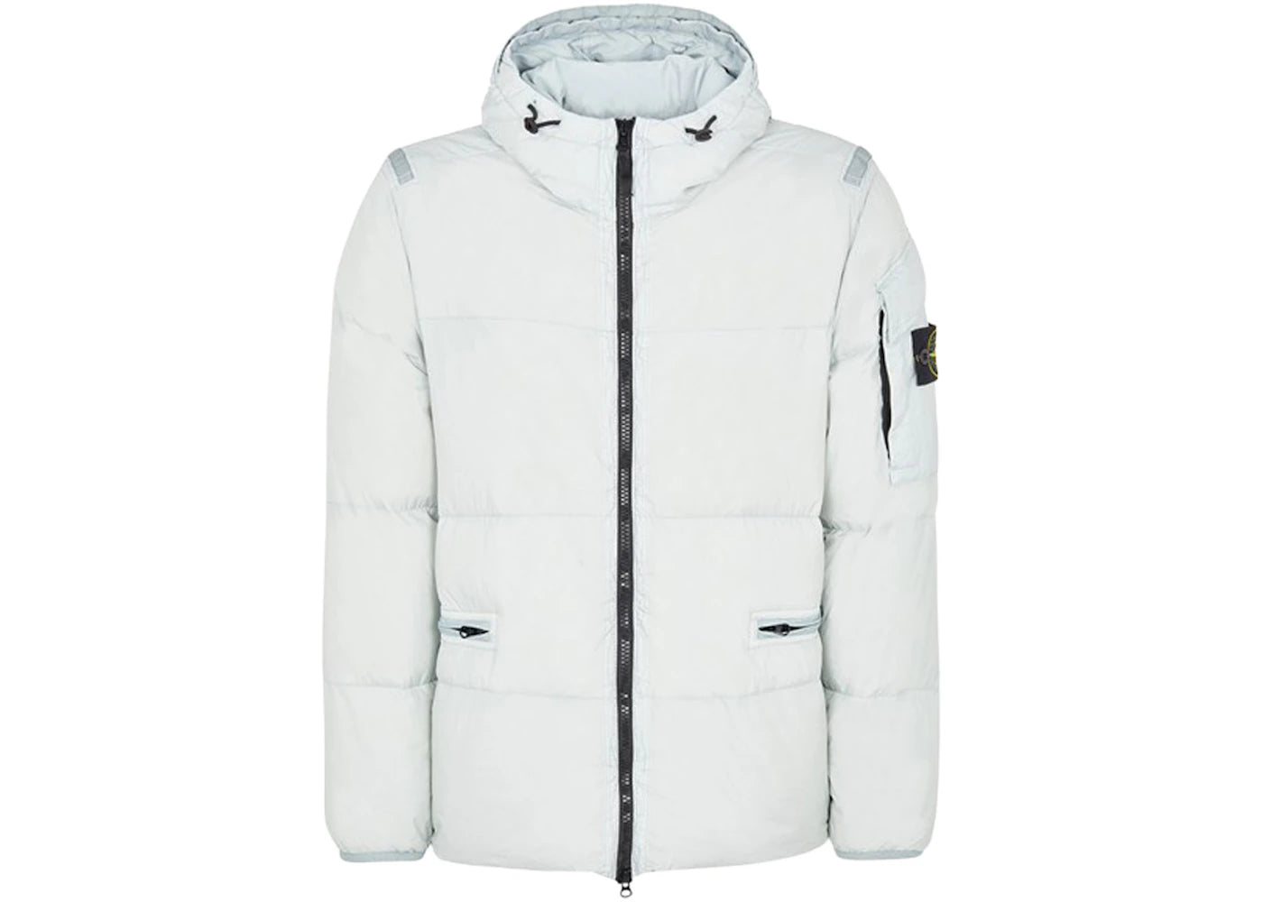 Stone Island 40223 Garment Dyed Crinkle Reps R-NY Down Jacket Pearl Grey
