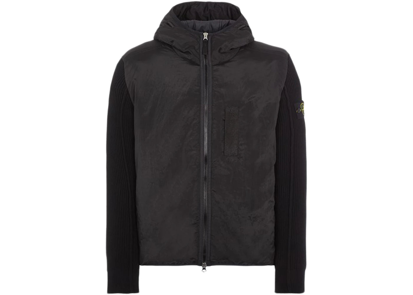 Stone Island 42730 Nylon Metal In ECONYL Regnerated Nylon + Primaloft-TC And Knit Jacket Black
