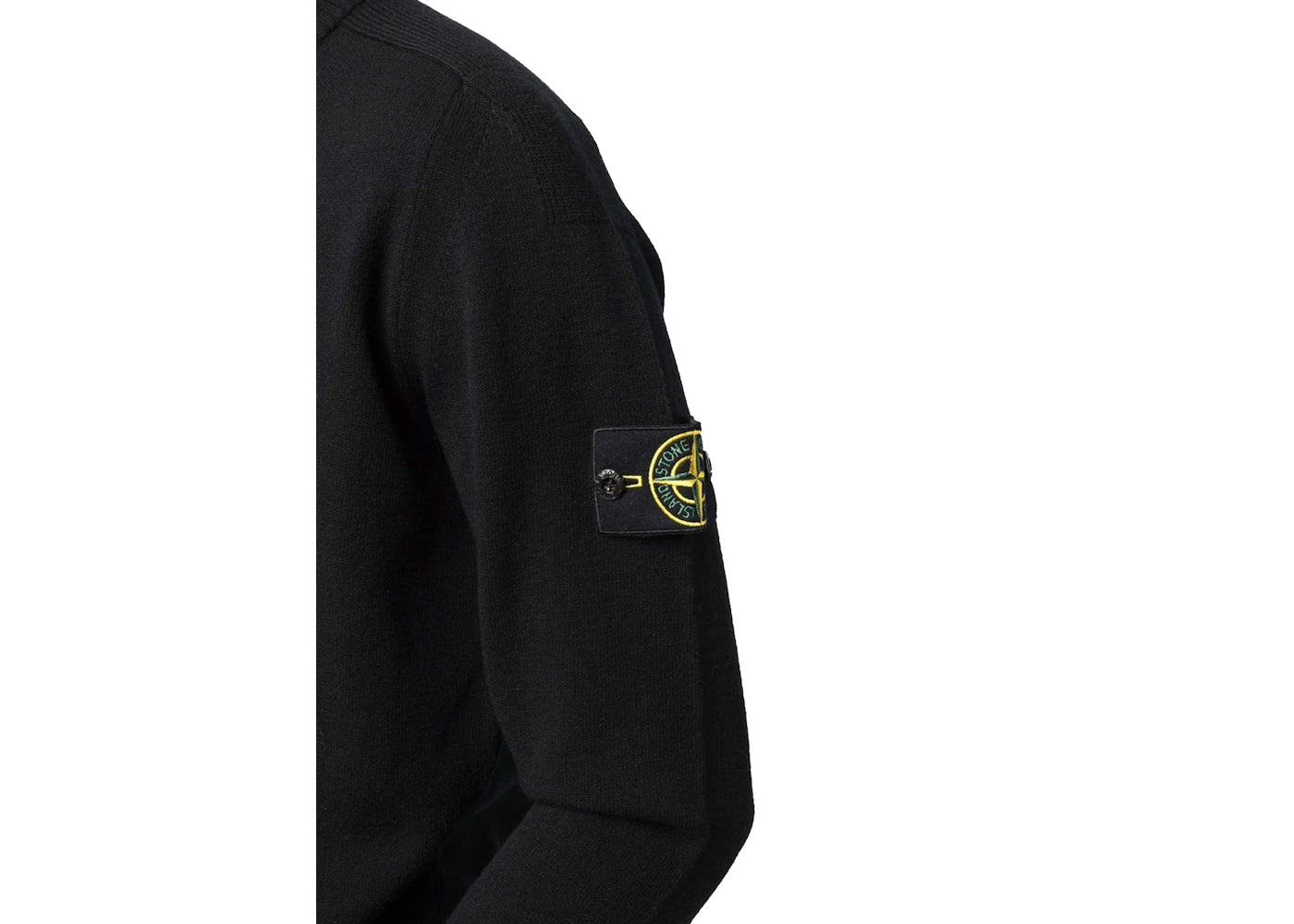 Stone Island 508A1 Stretch Wool Sweatshirt Black