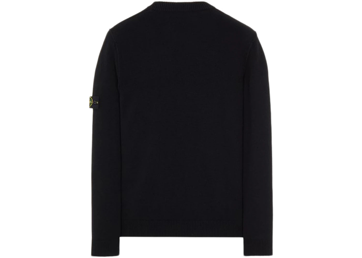 Stone Island 508A3 Stockinette Stitch Lambswool Knitted Sweater Black
