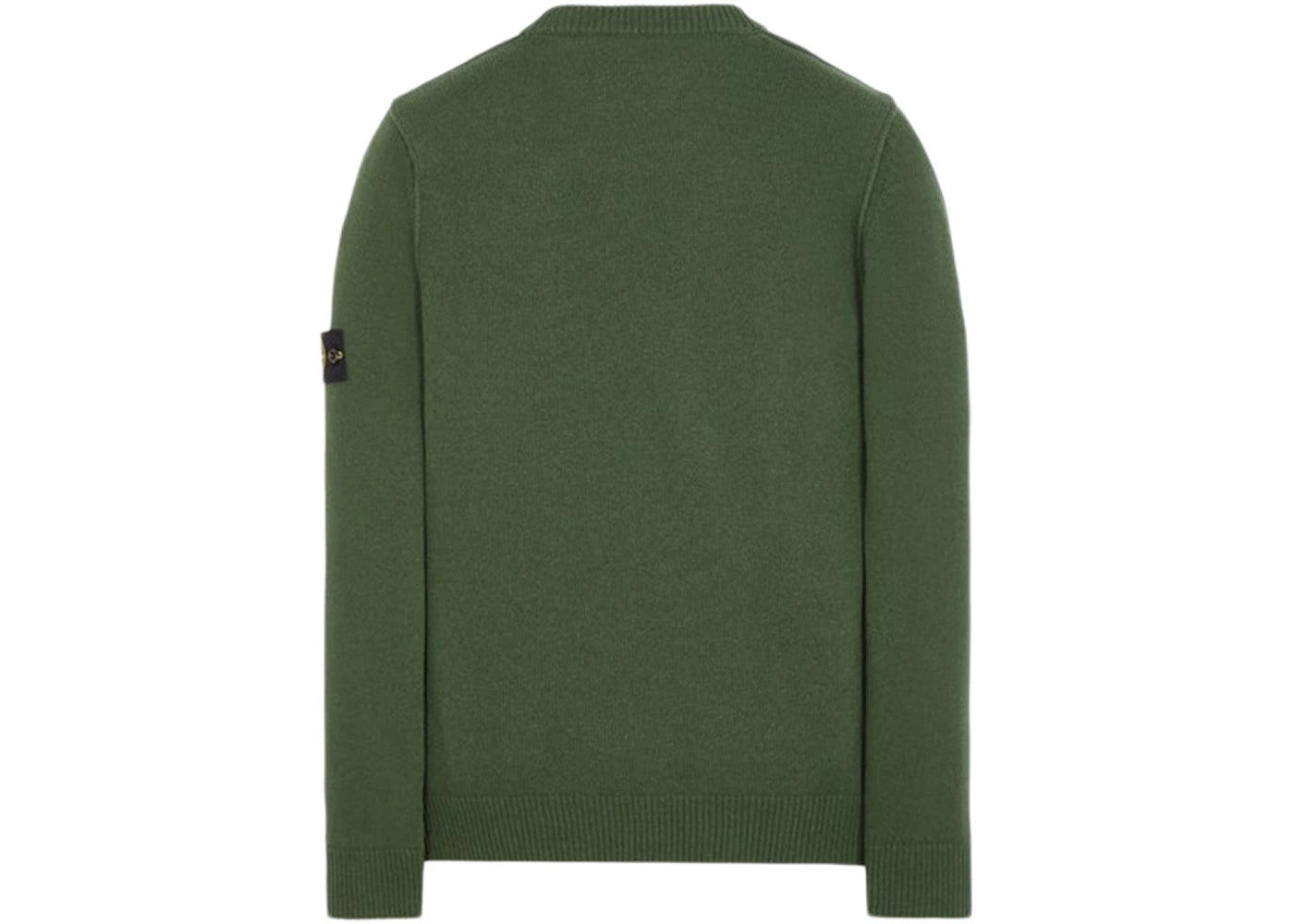 Stone Island 508A3 Stockinette Stitch Lambswool Knitted Sweater Olive Green
