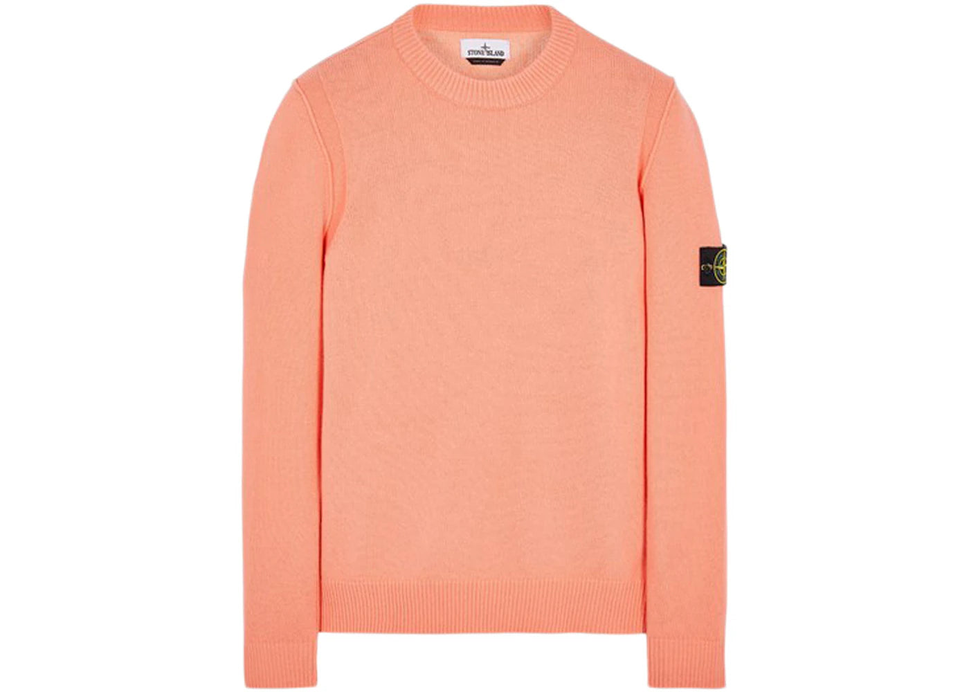 Stone Island 508A3 Stockinette Stitch Lambswool Knitted Sweater Peach