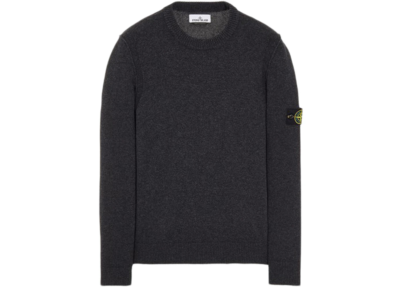 Stone Island 508A3 Stockinette Stitch Lambswool Knitted Sweater Steel Grey