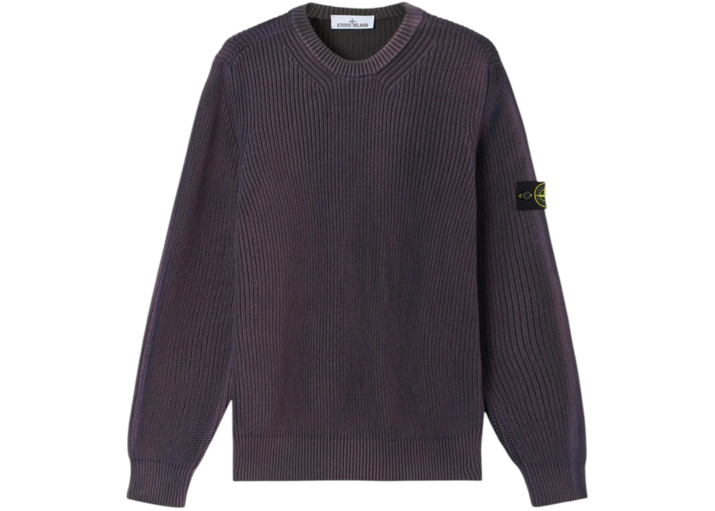 Stone Island 5100016 Fishermans Rib Organic Cotton Two-Colour Spray Knit Amaranth