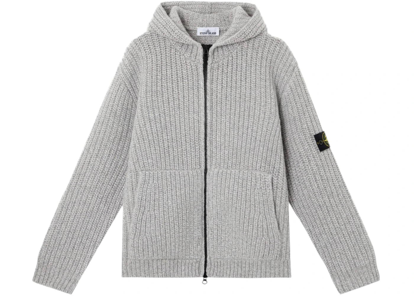 Stone Island 5100069 Fishermans Rib RWS Wool Cashmere Knit Cement Melange