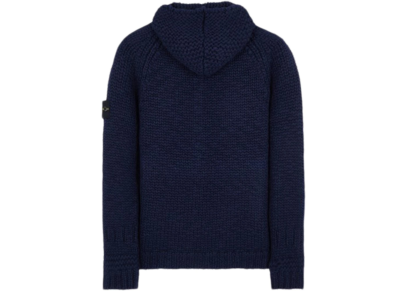 Stone Island 544D4 Handmade Feel Knitted Hooded Sweater Blue