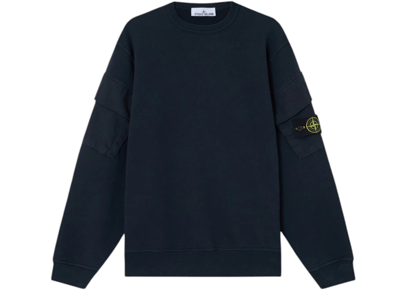 Stone Island 6100008 Brushed Organic Cotton Fleece Sweatshirt Navy Blue