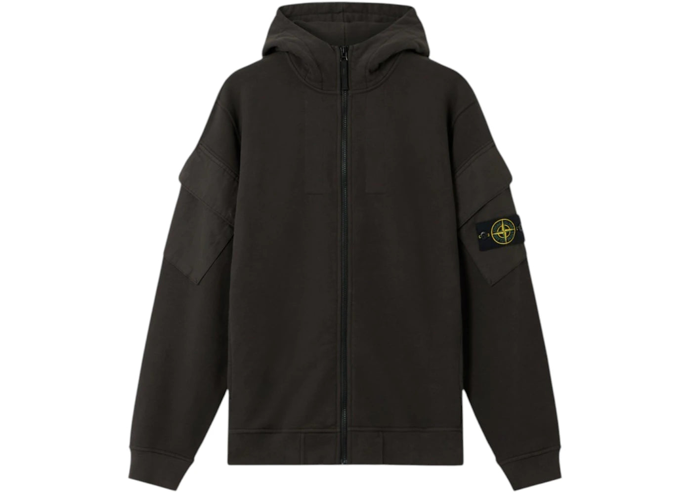 Stone Island 6100009 Brushed Organic Cotton Fleece Lead Grey