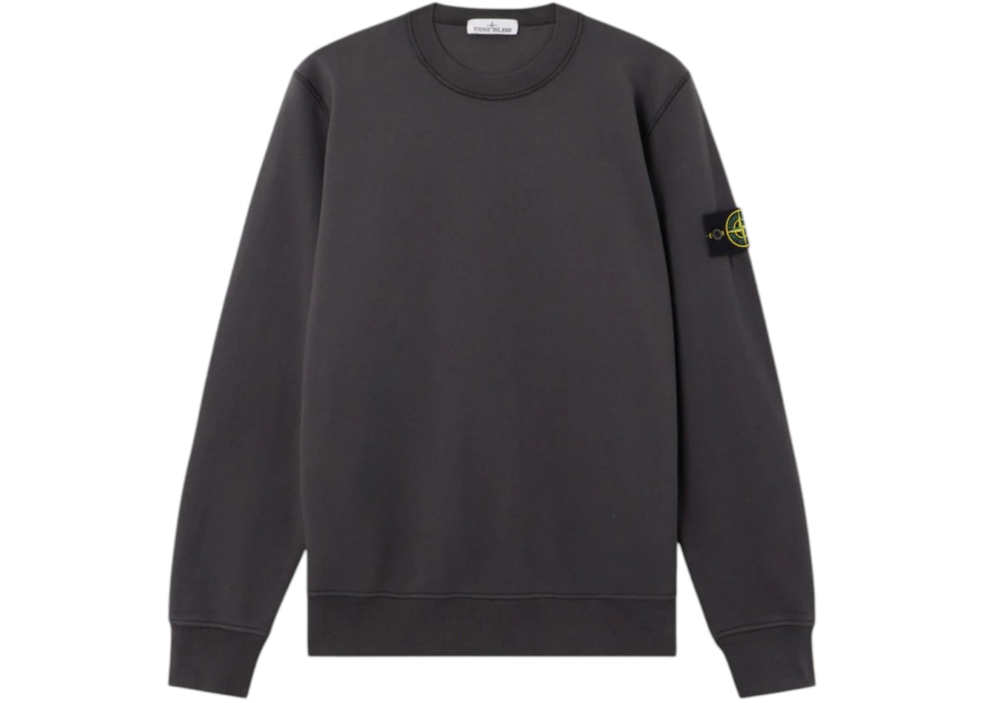 Stone Island 6100060 Organic Cotton Fleece Crewneck Lead Grey