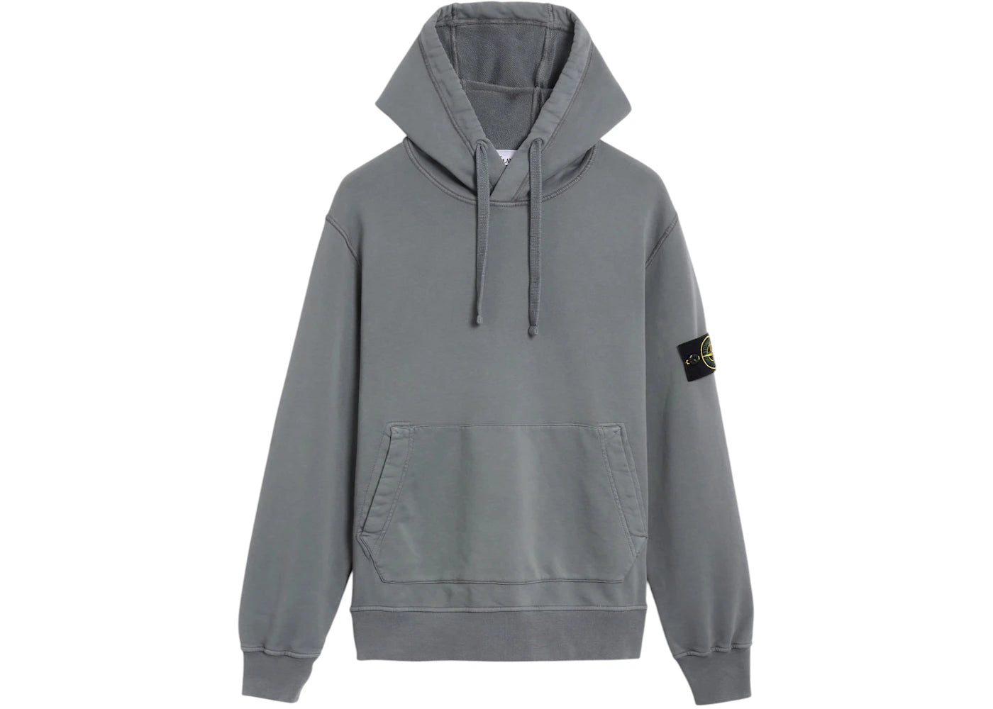 Stone Island 6100062 Organic Cotton Fleece Regular Fit Hooded Sweatshirt Gray