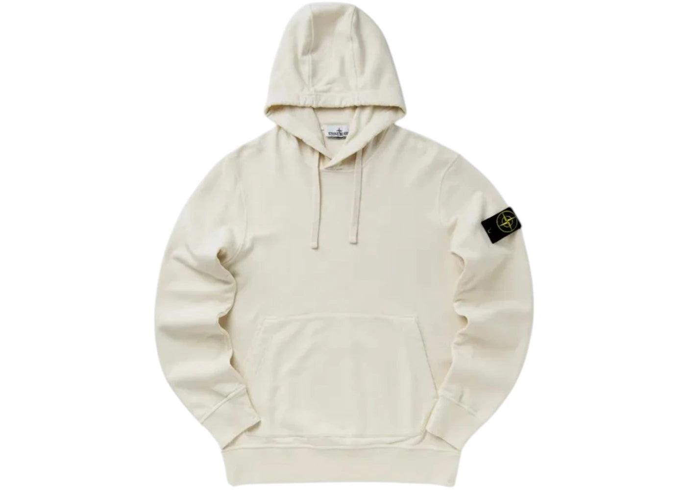 Stone Island 6100062 Organic Cotton Fleece Regular Fit Hooded Sweatshirt Ivory