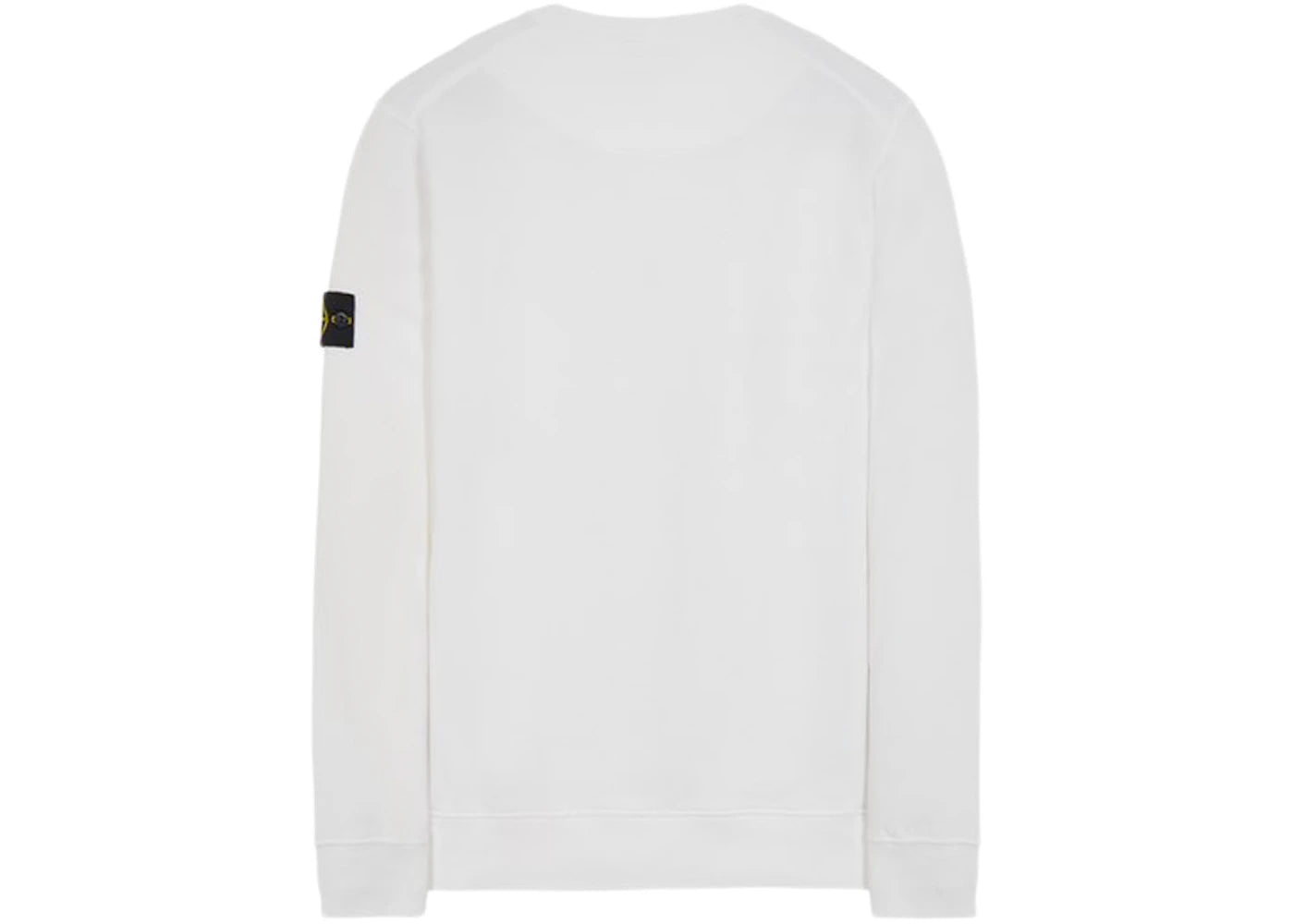 Stone Island 63020 Brushed Cotton Fleece Crewneck Sweater White
