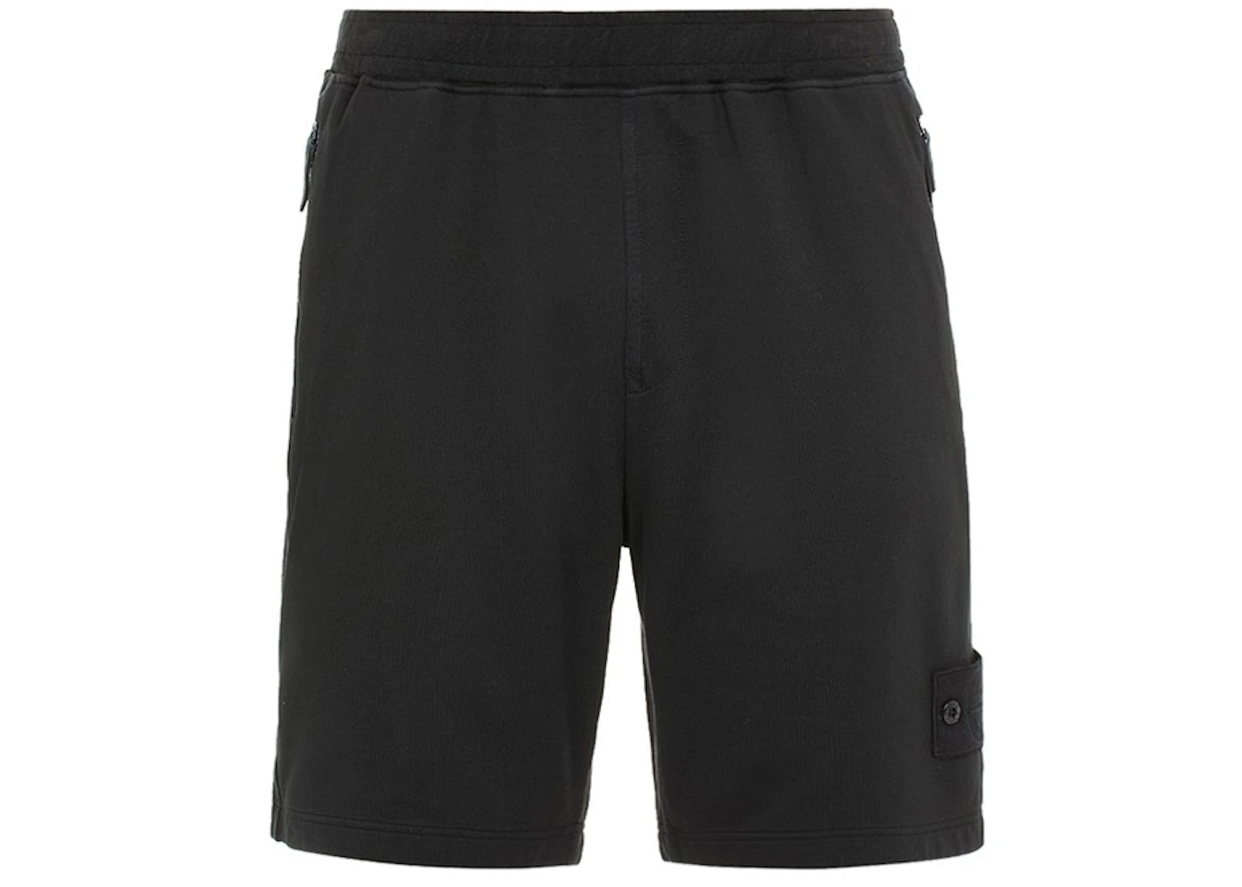 Stone Island 631F3 Cotton Stretch Fleece Ghost Piece Garment Dyed Shorts Black