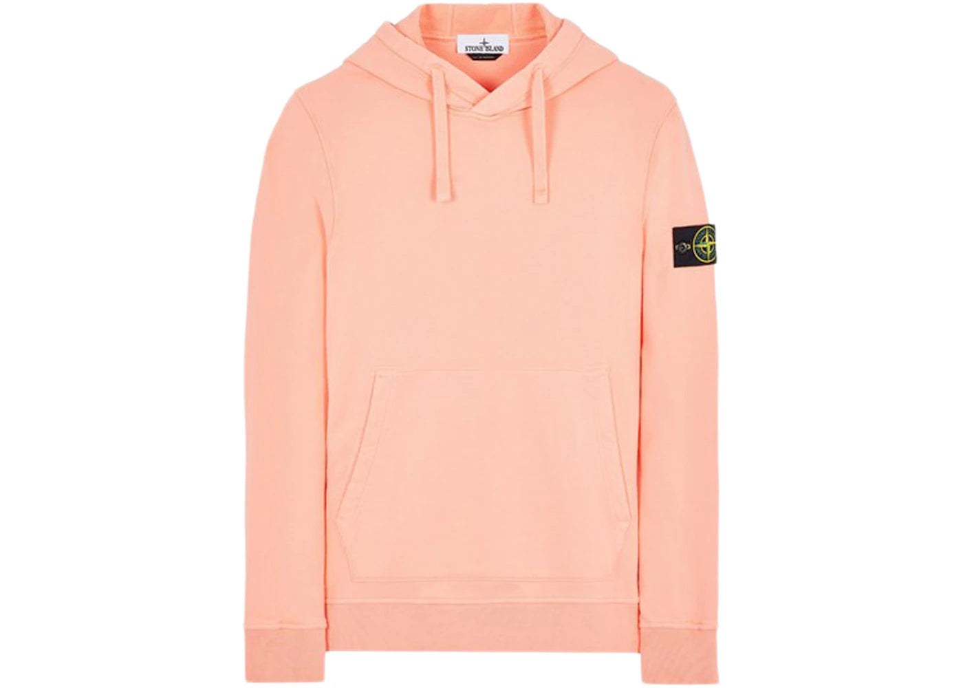 Stone Island 64120 Brushed Cotton Fleece Hooded Sweater Peach