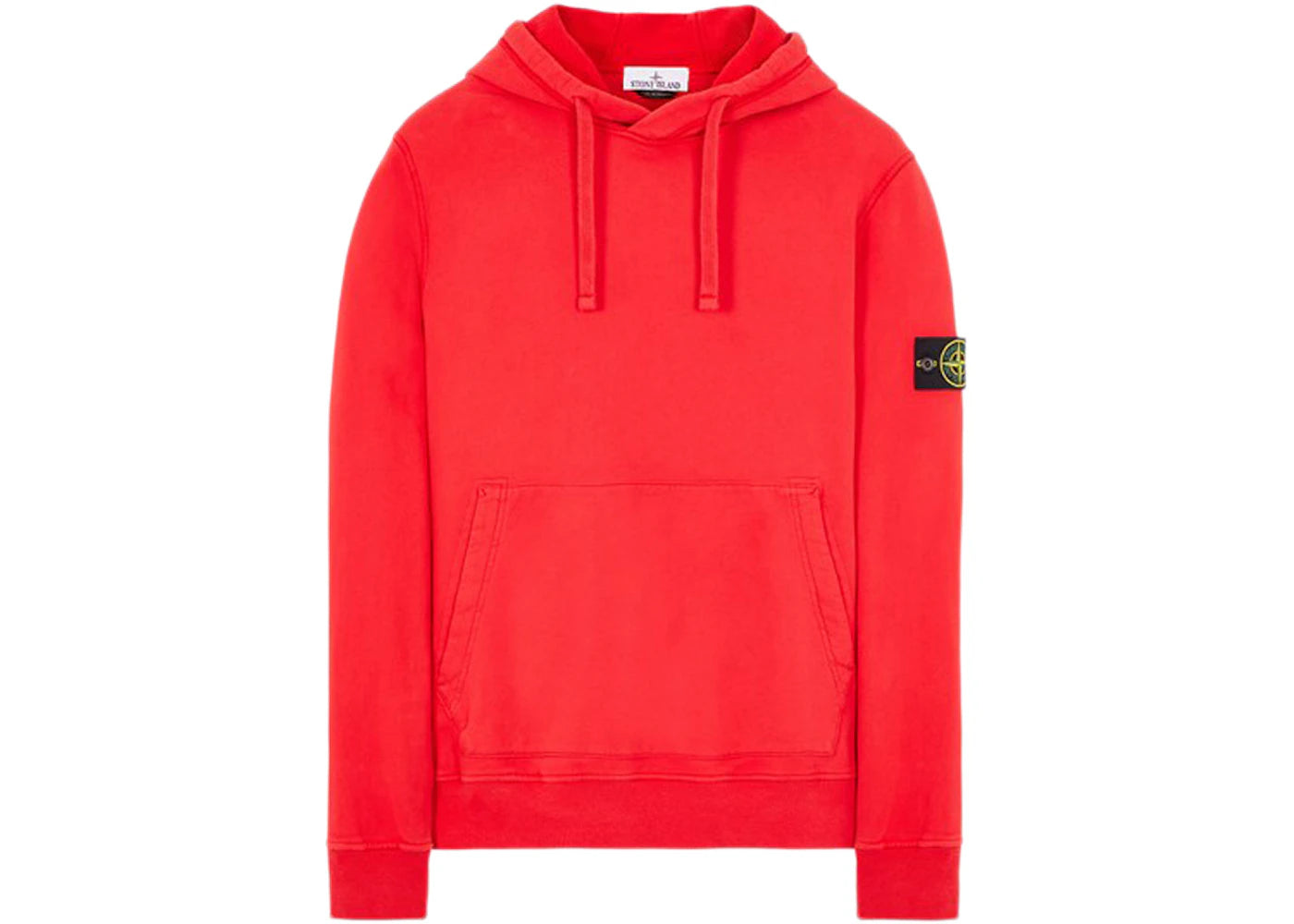 Stone Island 64120 Brushed Cotton Fleece Hooded Sweater Red