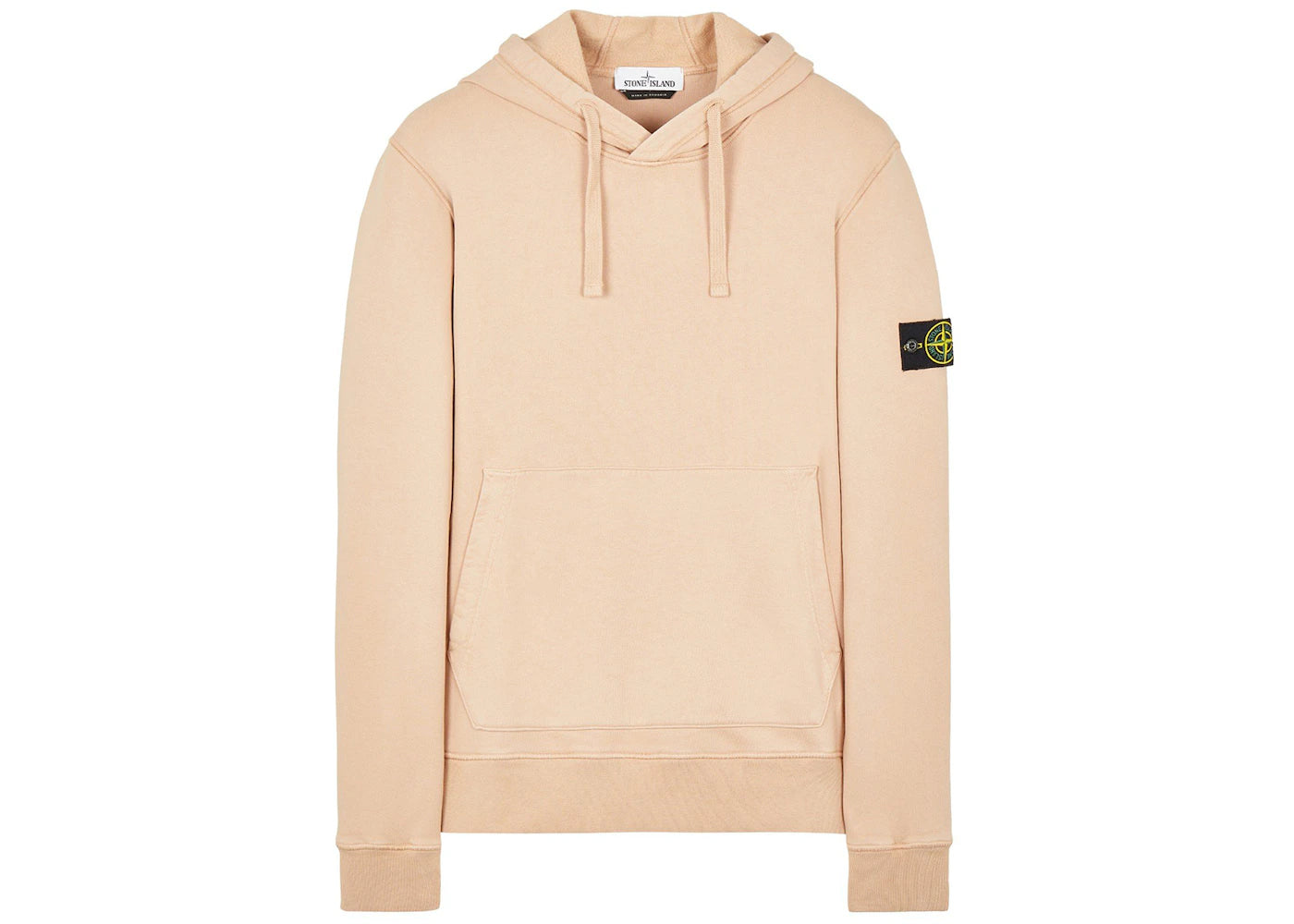 Stone Island 64120 Brushed Cotton Fleece Hooded Sweatshirt Antique Rose