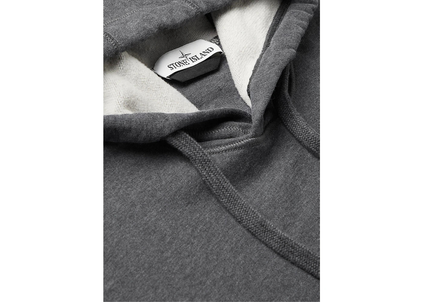 Stone Island 64120 Brushed Cotton Fleece Hooded Sweatshirt Dark Gray