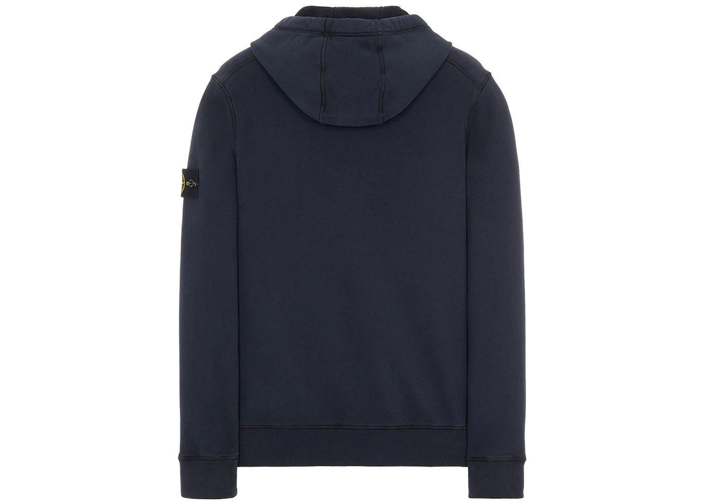 Stone Island 64120 Brushed Cotton Fleece Hooded Sweatshirt Navy