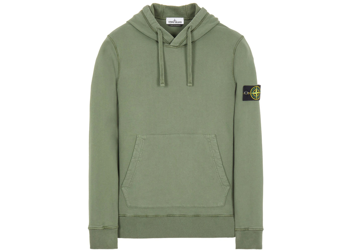 Stone Island 64120 Brushed Cotton Fleece Hoodie Sage