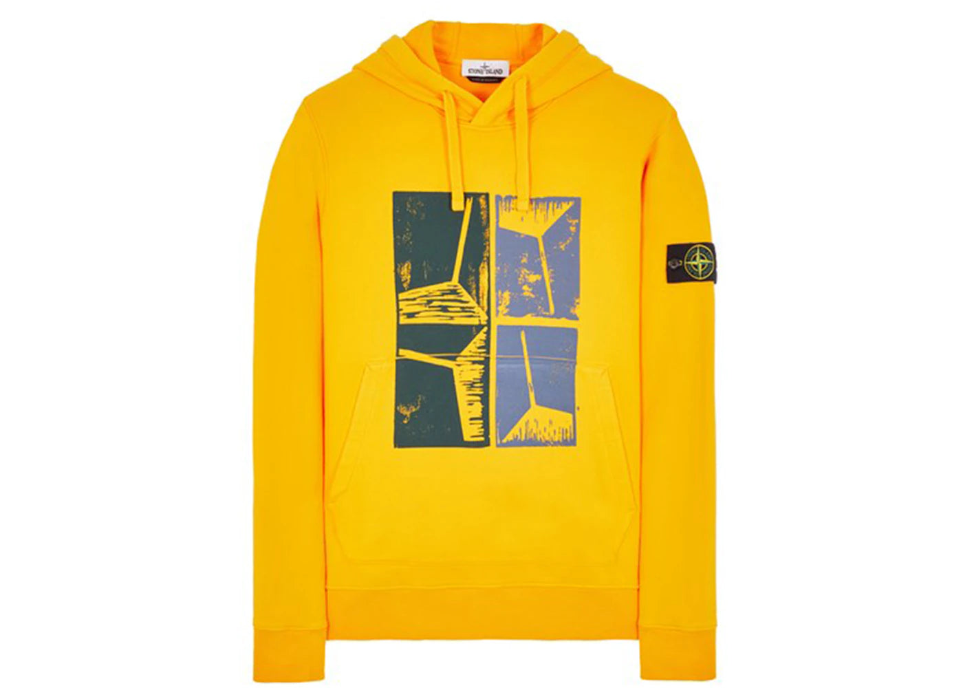 Stone Island 64182 'Xilografia Four' Hoodie Yellow