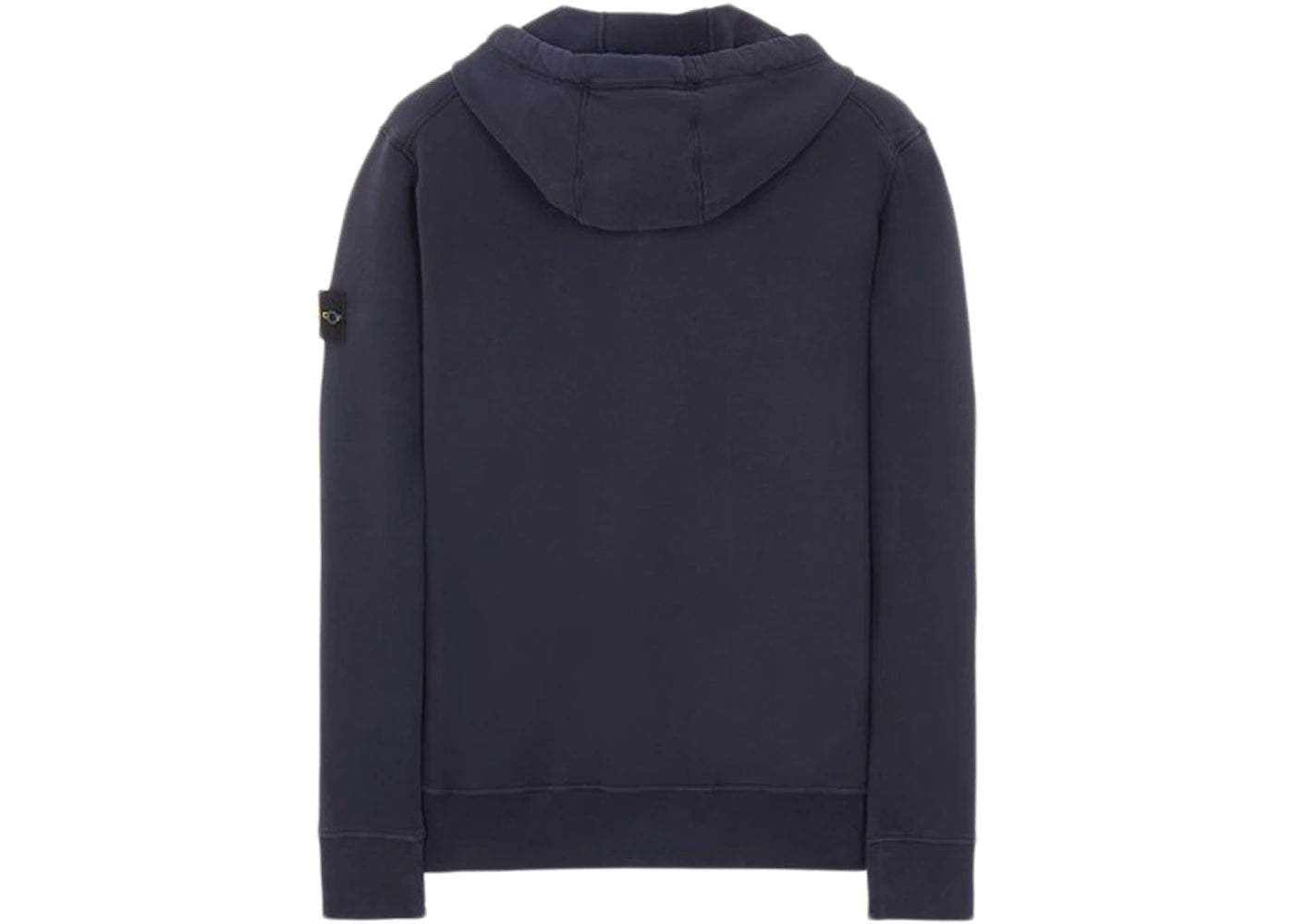 Stone Island 64220 Brushed Cotton Fleece Zip Up Hooded Sweatshirt Blue