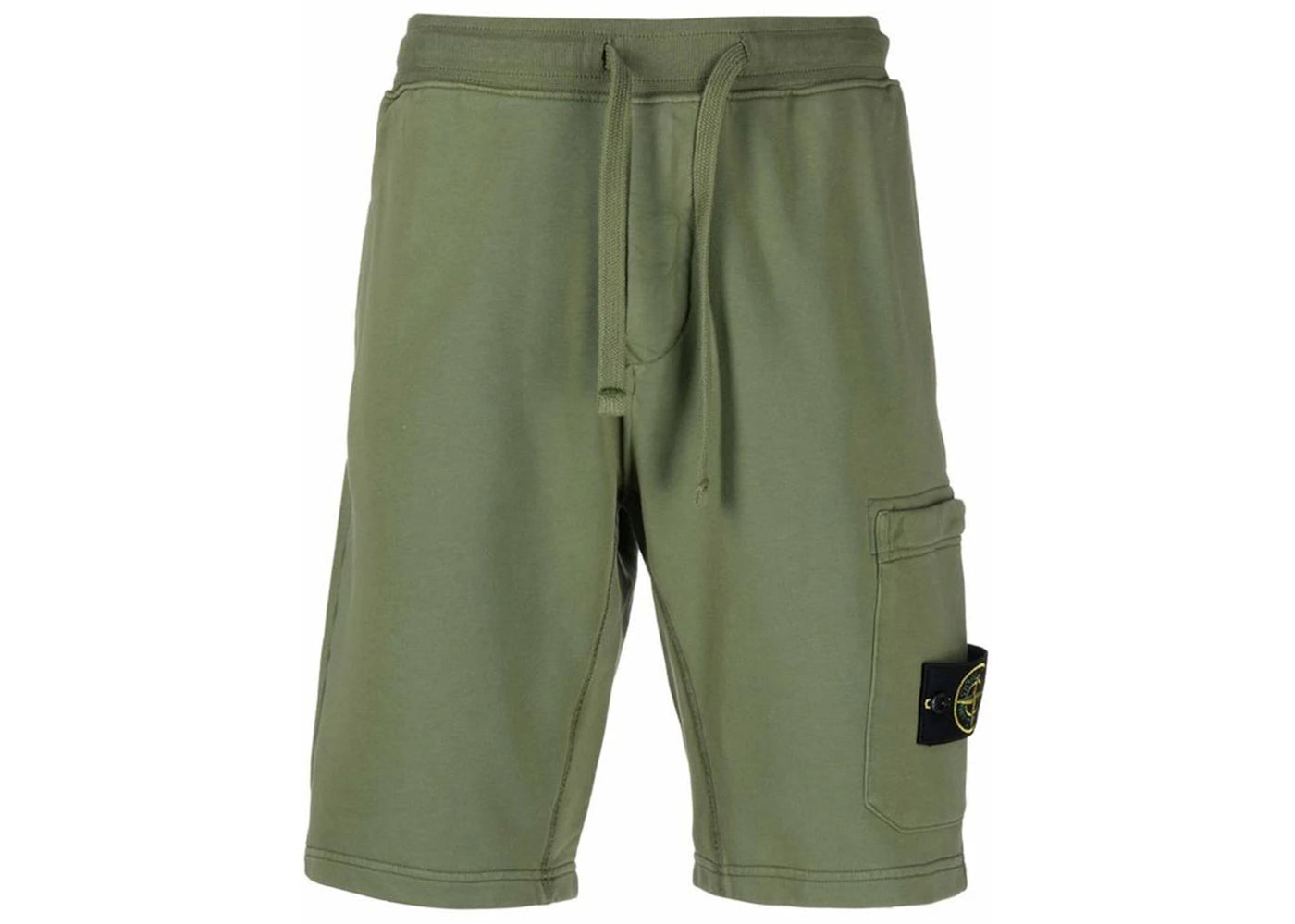 Stone Island 64651 Cotton Fleece Garment Dyed Shorts Khaki