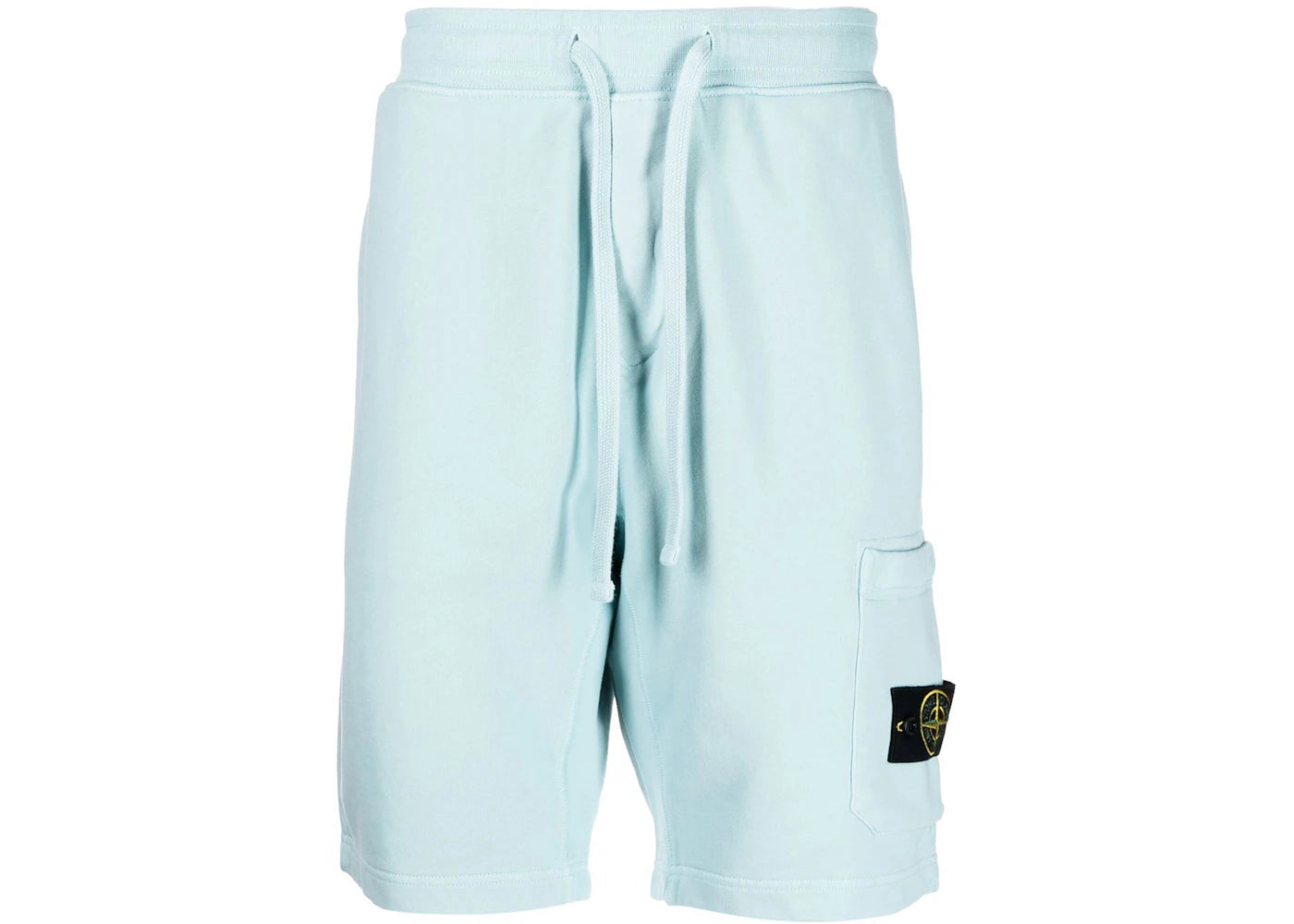 Stone Island 64651 Cotton Fleece Garment Dyed Shorts Light Blue