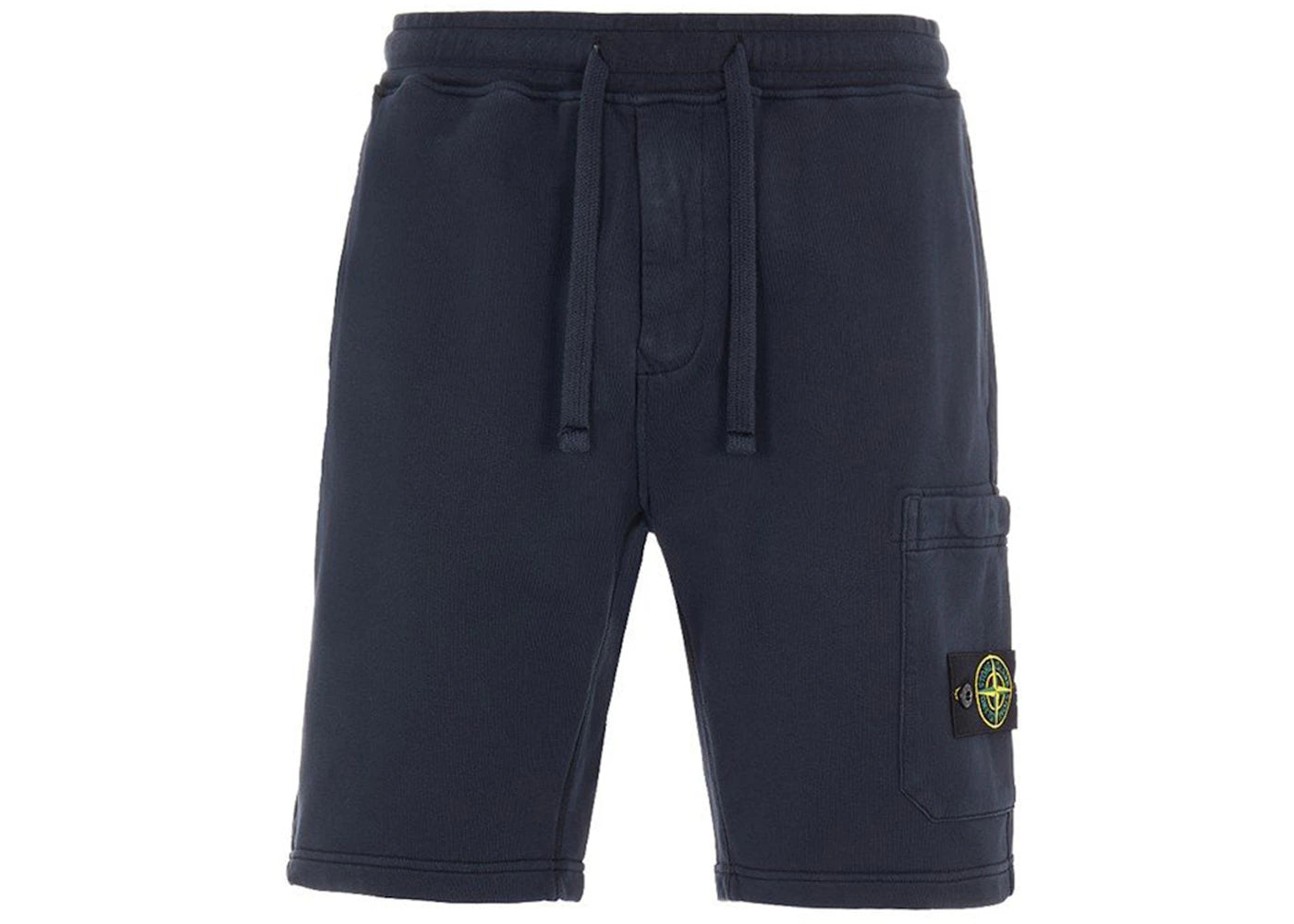 Stone Island 64651 Cotton Fleece Garment Dyed Shorts Navy