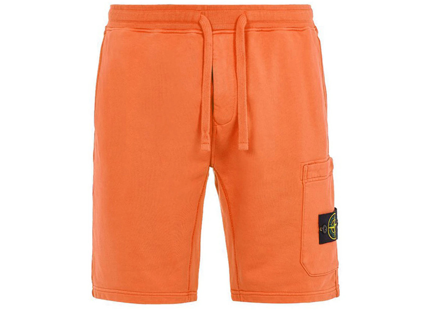 Stone Island 64651 Cotton Fleece Garment Dyed Shorts Orange