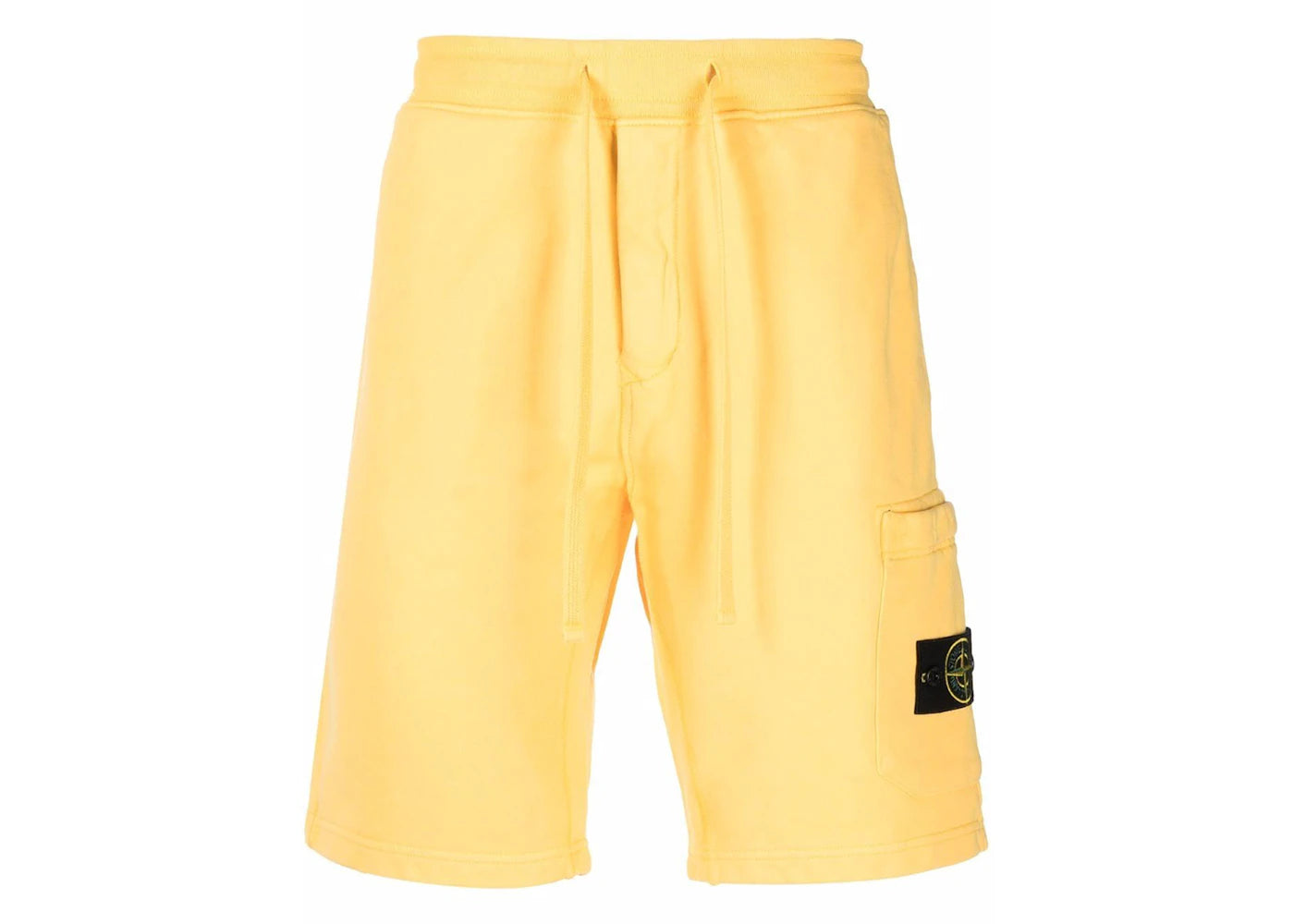 Stone Island 64651 Cotton Fleece Garment Dyed Shorts Yellow