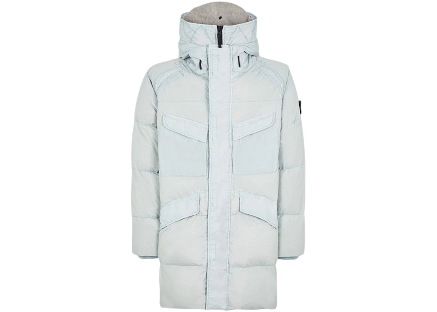 Stone Island 70123 Garment Dyed Crinkle Reps NY Down-TC Coat Pearl Grey