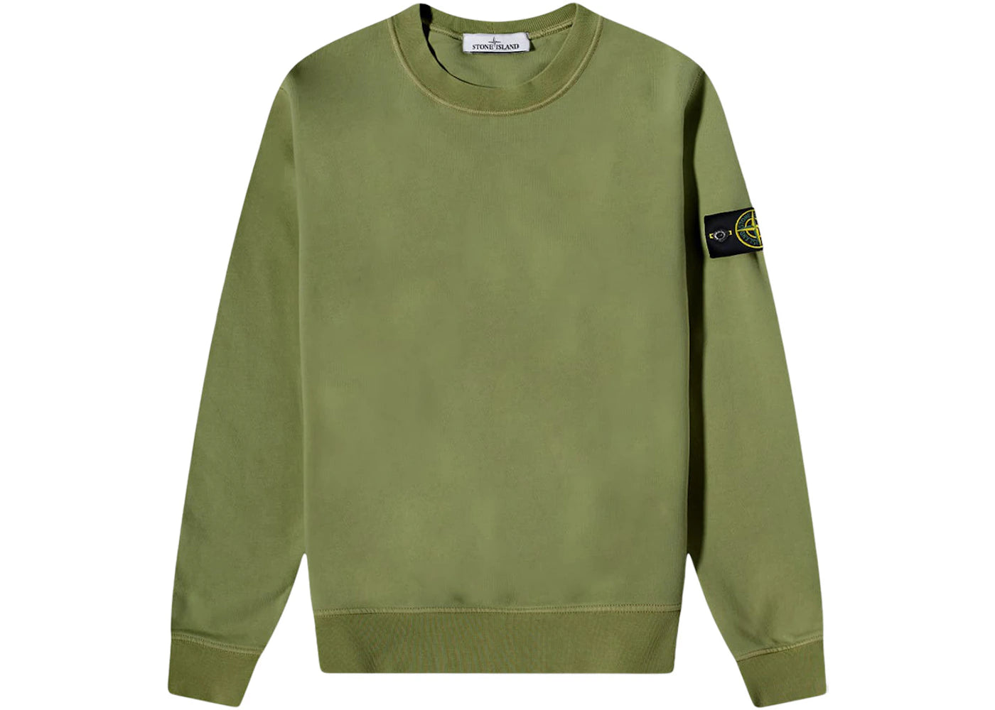 Stone Island 75156 Garment Dyed Cotton Crewneck Sweatshirt Olive