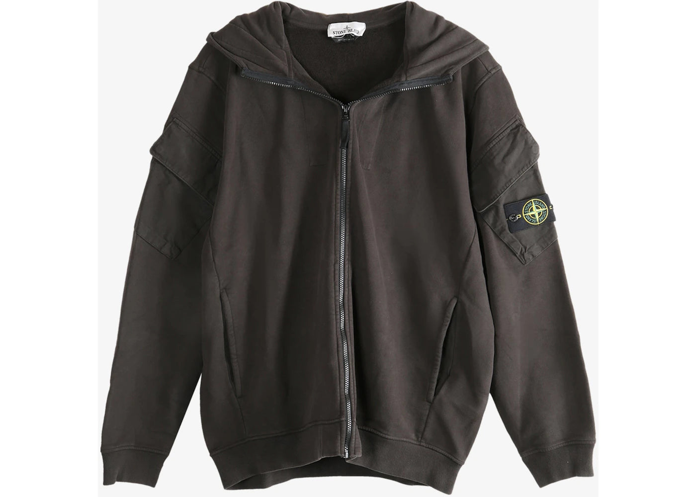 Stone Island Casual Hooded Zip Up Hoodie Sweater Lead Grey