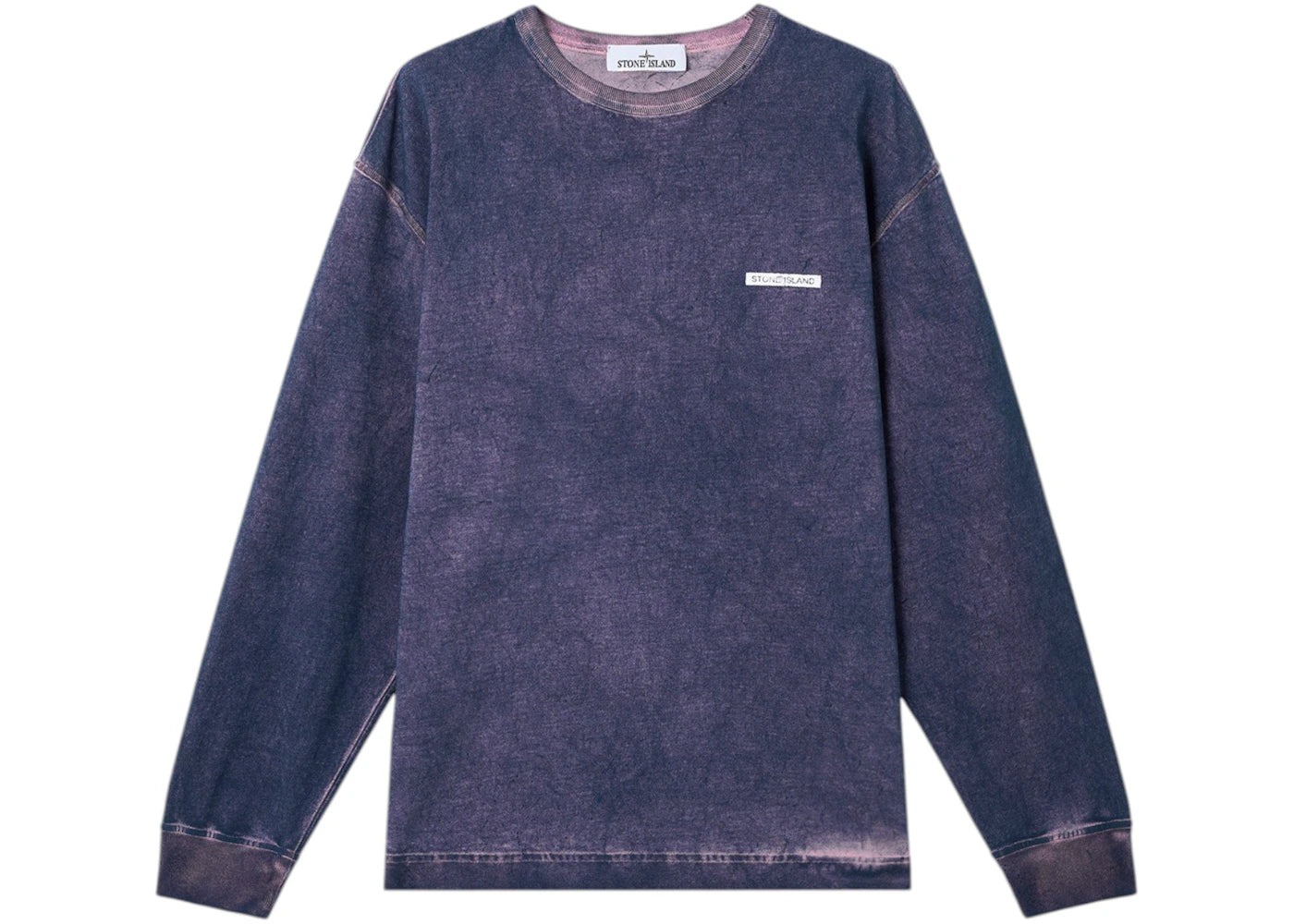 Stone Island Compact Organic Cotton Jersey Velo Effect 6100024 Sweatshirt Ink Blue