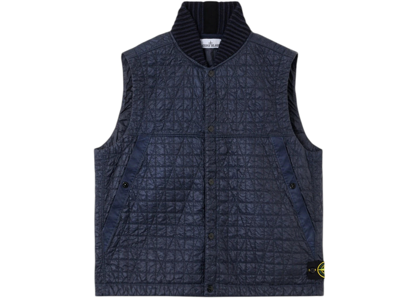 Stone Island Crinkle Reps Ny Quilted-TC Recycled Nylon G100005 Vest Ink Blue