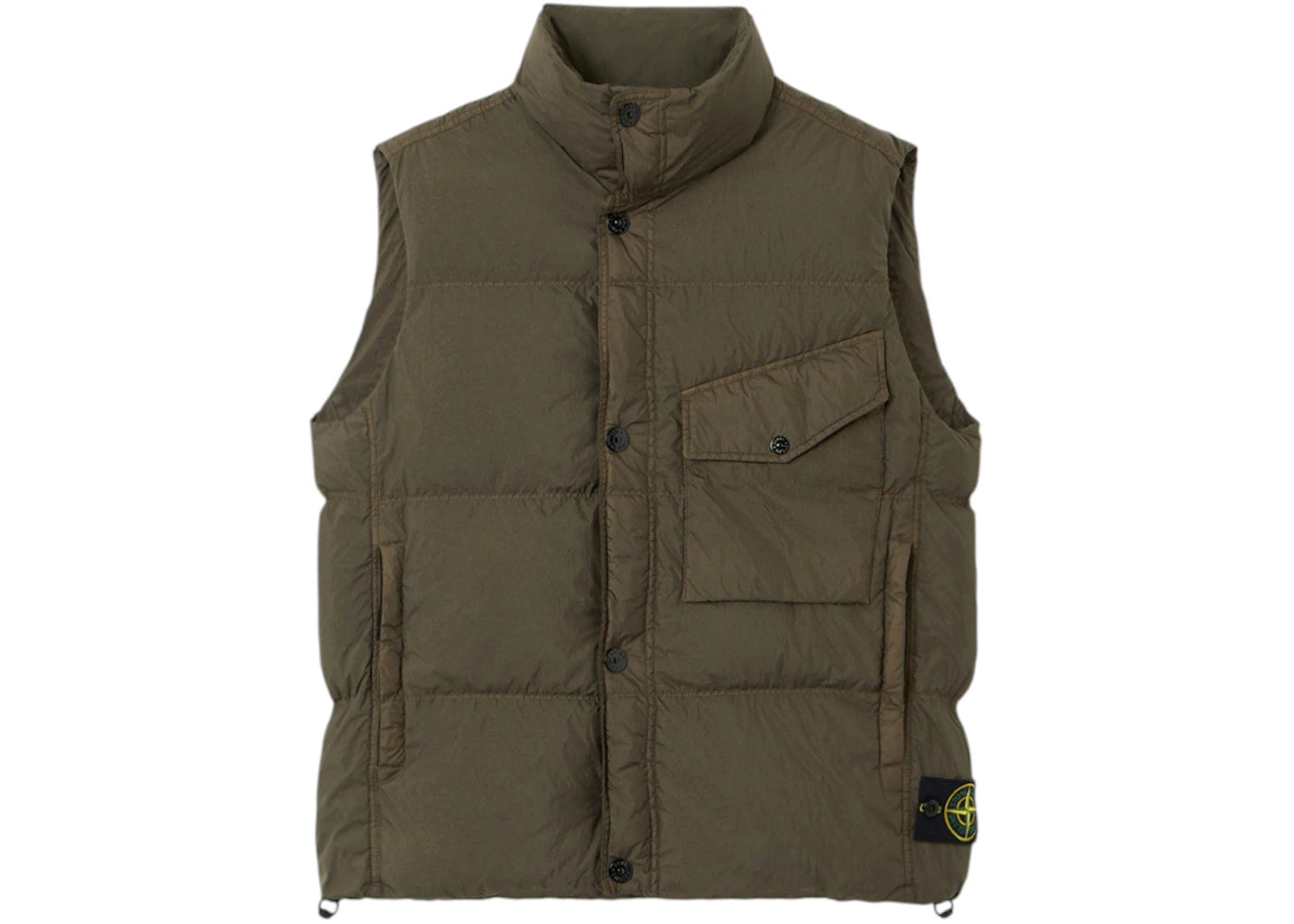 Stone Island Crinkle Reps Ny Recycled Nylon G100003 Vest Military Green