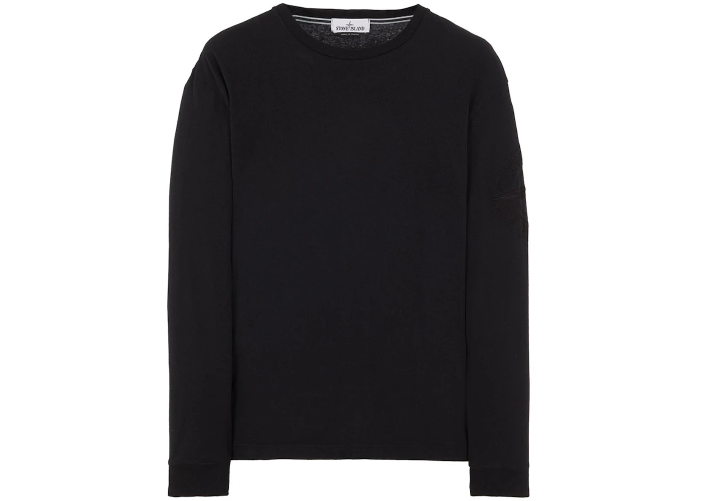 Stone Island Embroidered Sleeve Long Sleeve T-shirt Black