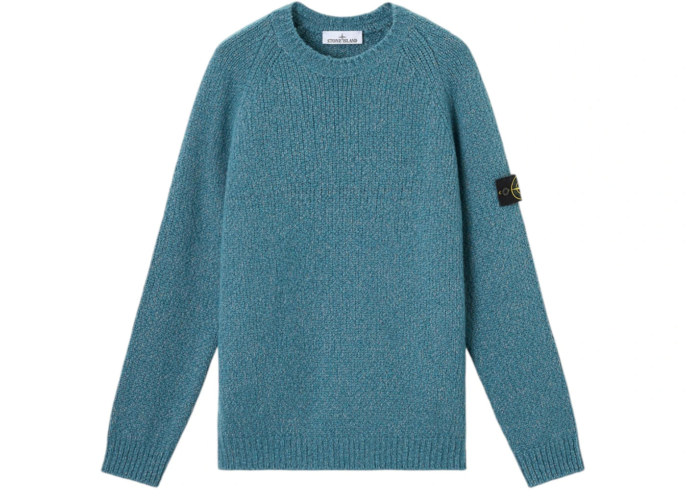 Stone Island Fancy Yarn Mouline Wool 5100050 Sweater Petrol Blue Melange