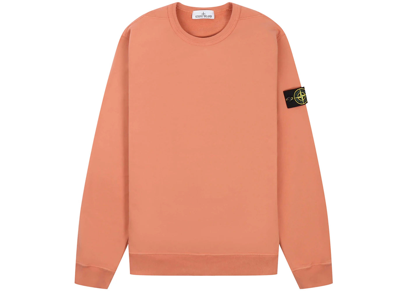Stone Island Fleece Garment Dyed Crewneck Orange