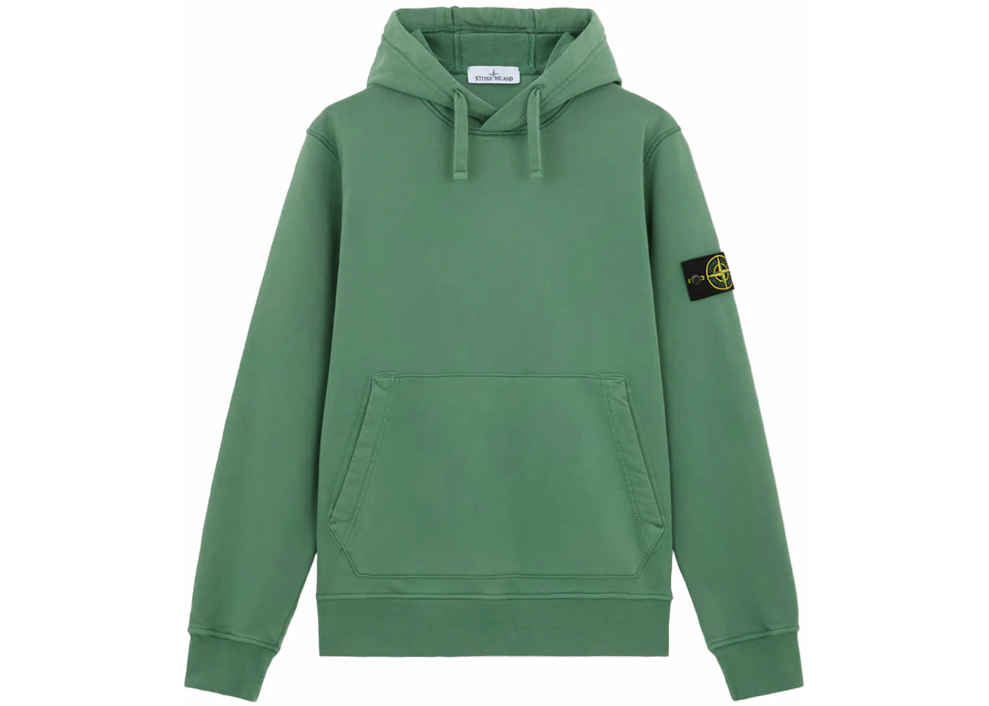 Stone Island Fleece Garment Dyed Hoodie Sage Green