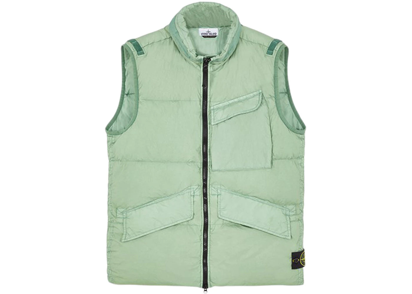 Stone Island G0123 Garment Dyed Crinkle Reps R-NY Down Gilet Sage Green