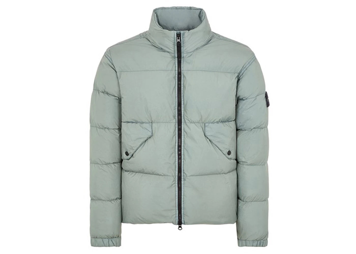 Stone Island Garment Dyed 40623 Crinkle Reps Recycled Nylon Jacket Sage Green
