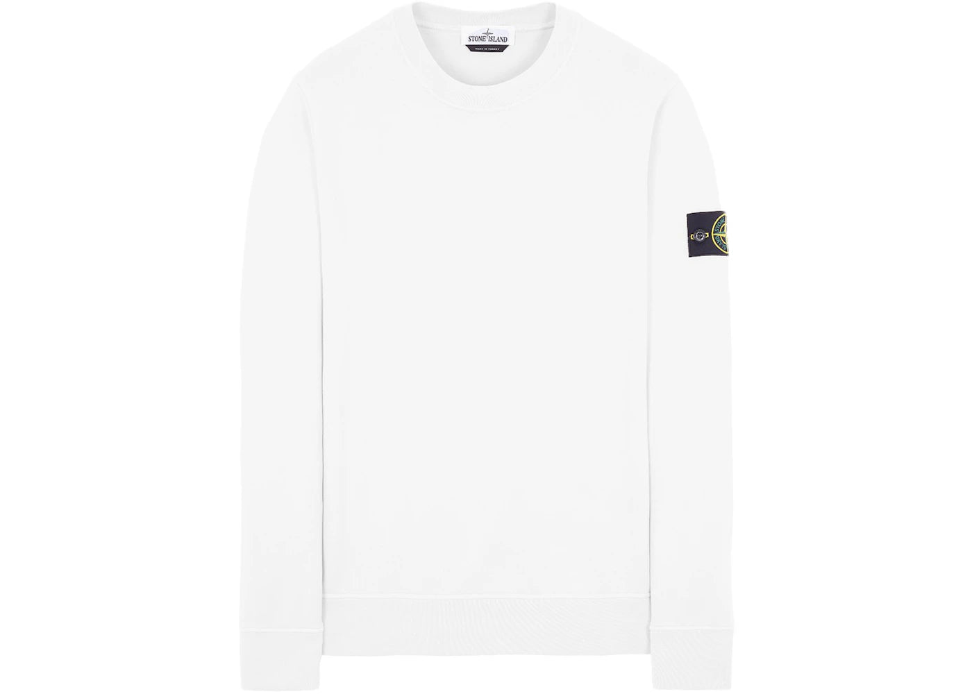 Stone Island Garment Dyed Cotton Fleece Crewneck White