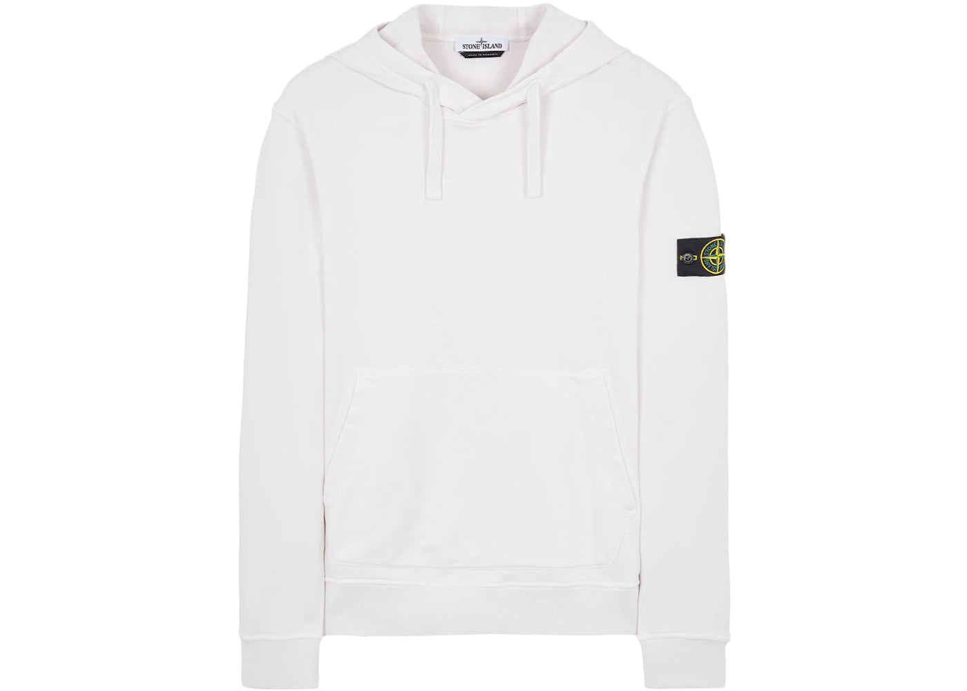 Stone Island Garment Dyed Cotton Fleece Hoodie White