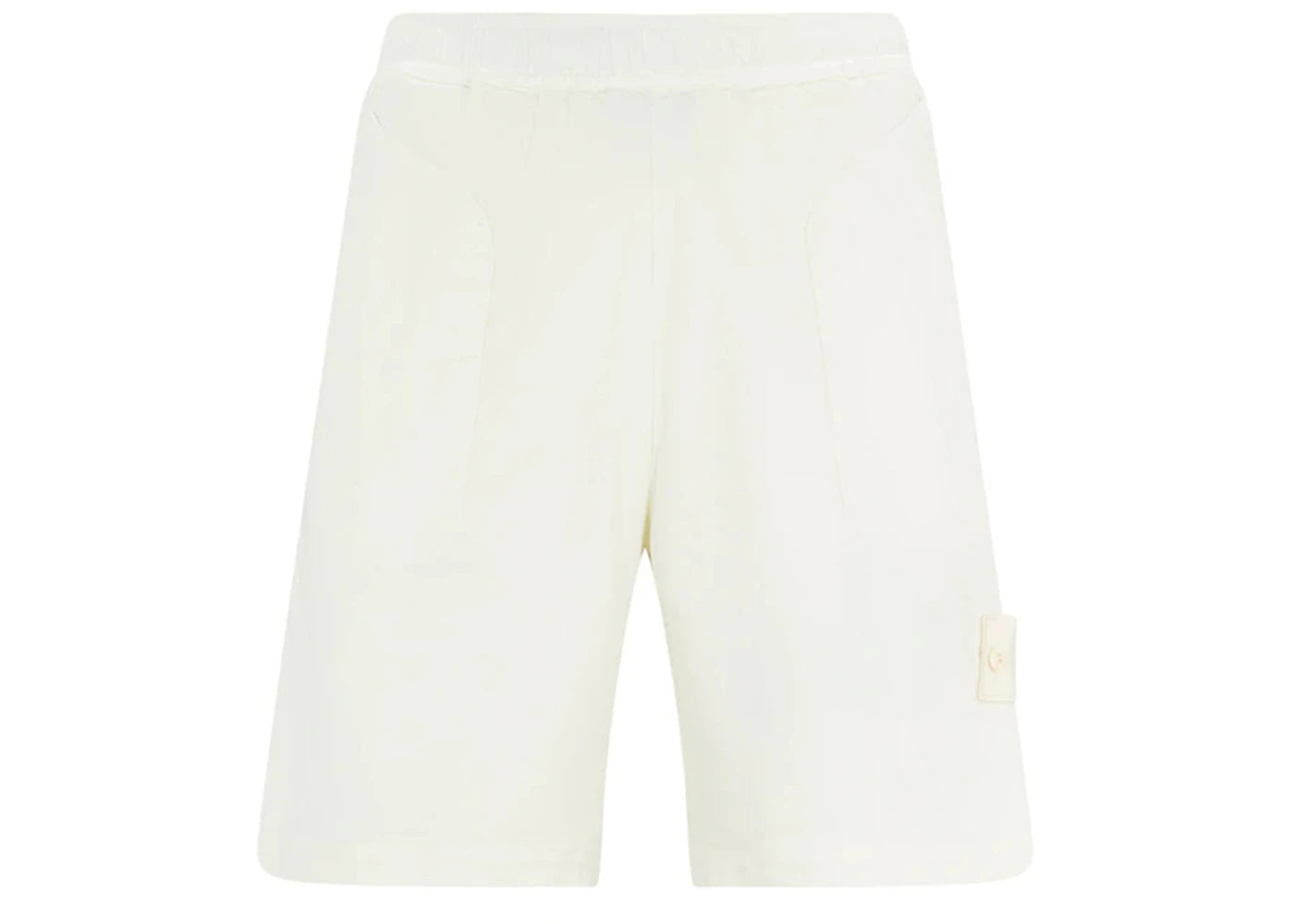 Stone Island L13F2 Stretch Cotton Lyocell Satin Ghost Piece Garment Dyed Shorts White