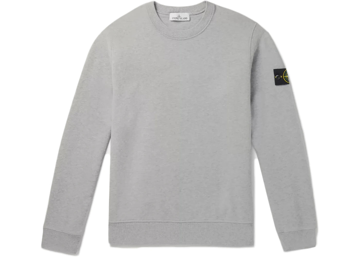 Stone Island Logo Appliquéd Mélange Cotton Jersey Sweatshirt Grey