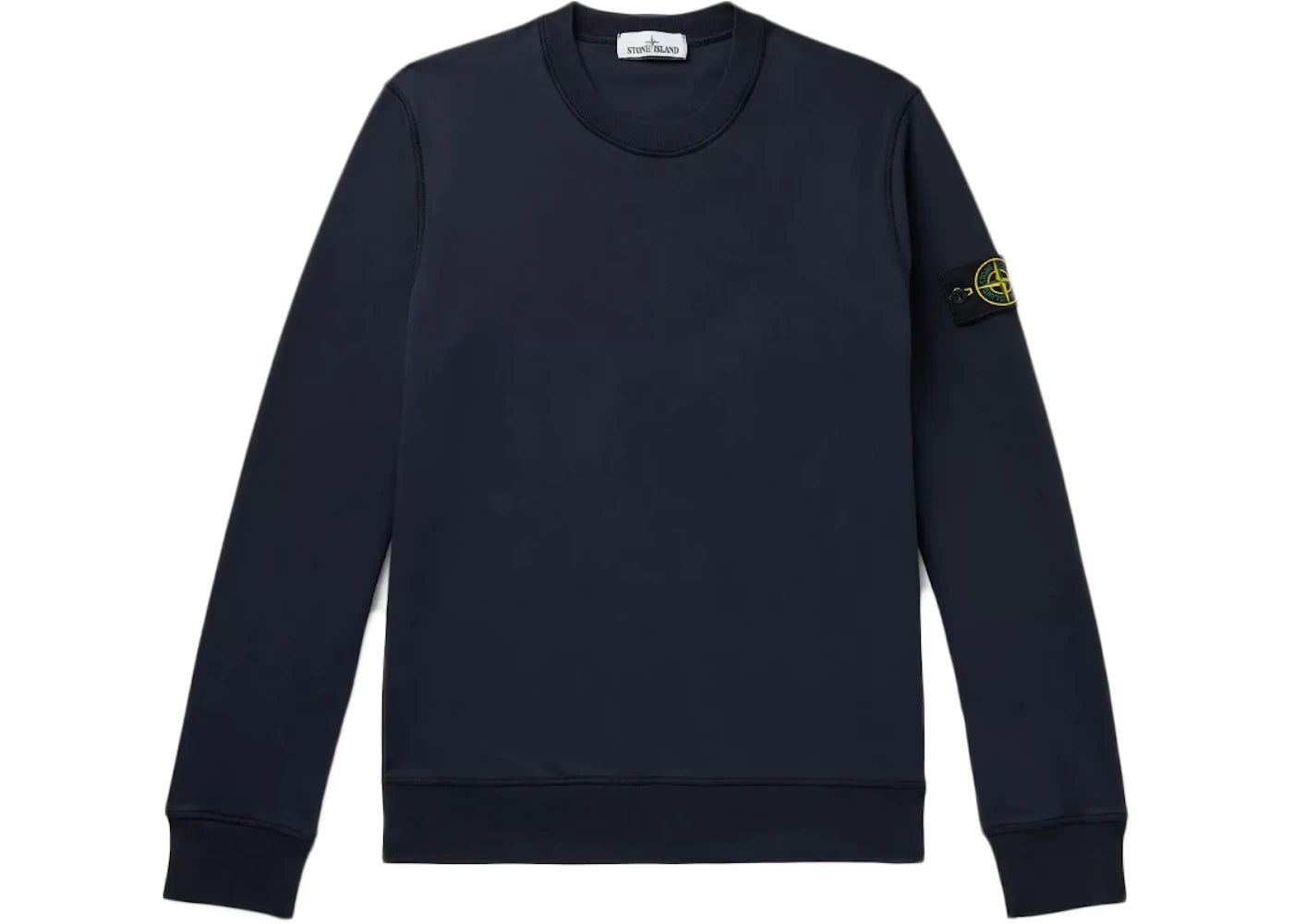Stone Island Logo Appliquéd Mélange Cotton Jersey Sweatshirt Navy
