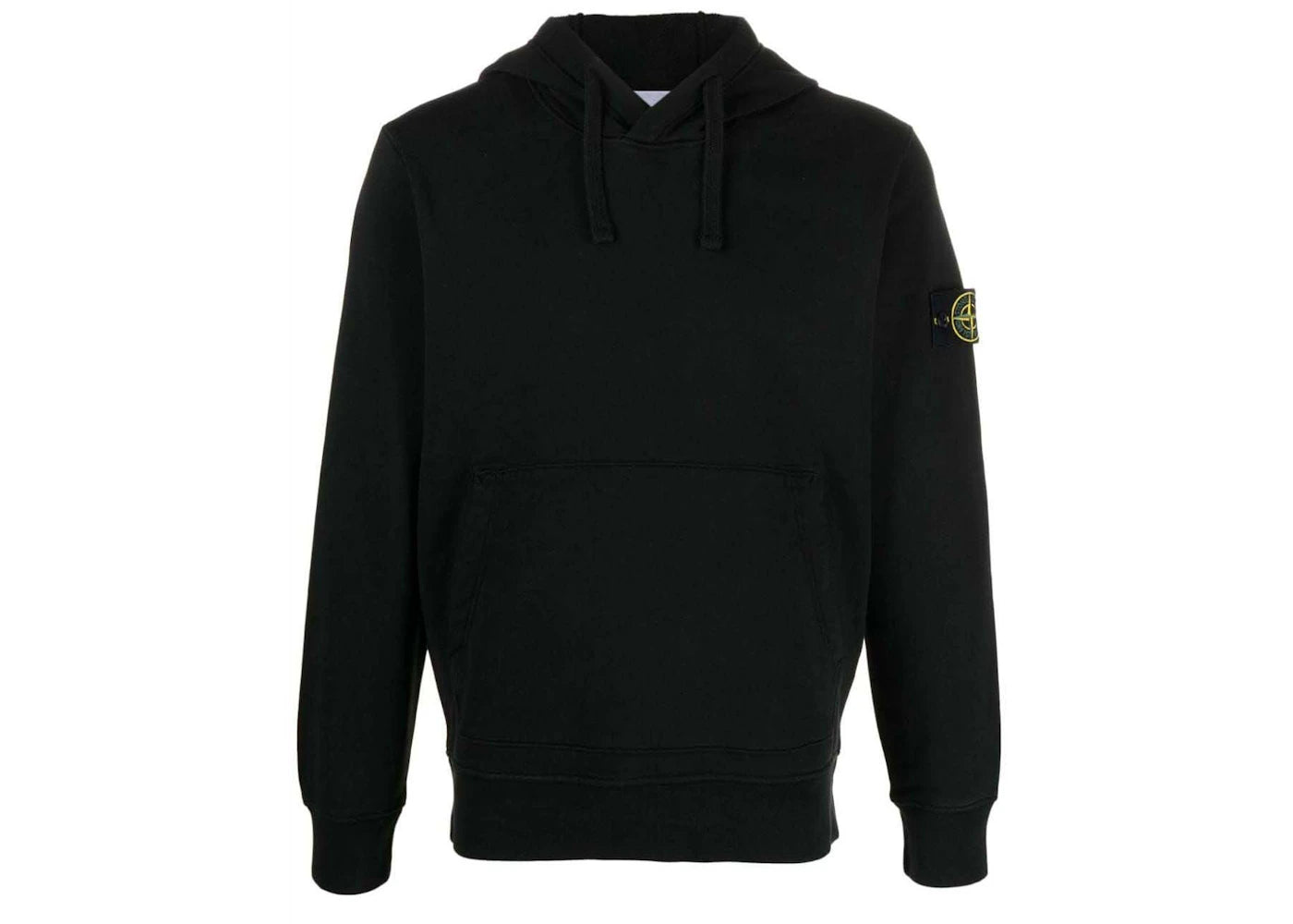 Stone Island Logo Patch Hoodie Black